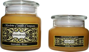 Sandalwood Scented Candles Marlowe Company PNG image