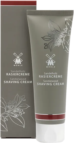 Sandalwood Shaving Cream Tubeand Packaging PNG