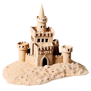 Sandcastle With Towers PNG 06212024