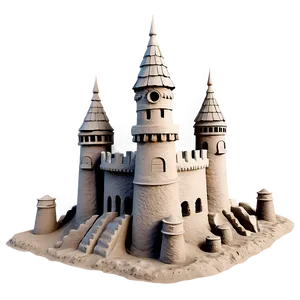 Sandcastle With Towers PNG Lgh