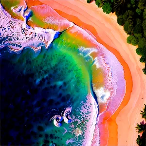 Sandy Beach Aerial View PNG 05242024 PNG
