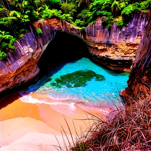 Sandy Beach Cliffs And Caves PNG Klr PNG