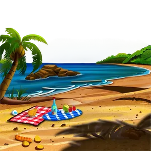 Sandy Beach Picnic Scene PNG 74 PNG