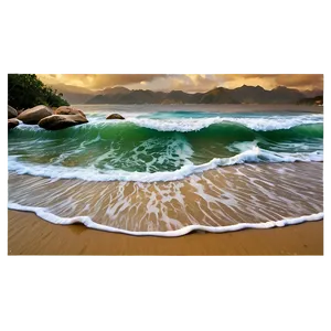 Sandy Beach Sea Waves PNG Sed99 PNG