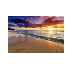 Sandy Beach Sunset PNG 89