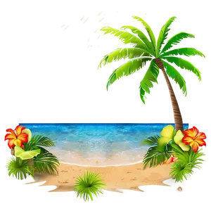 Sandy Beach With Palm Trees PNG 97 PNG