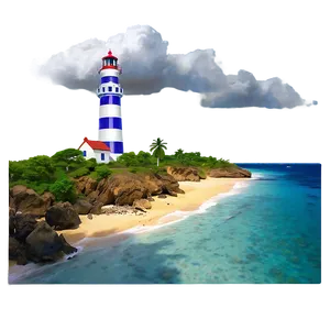 Sandy Coastline With Lighthouse Png 34 PNG image