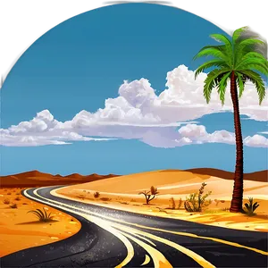 Sandy Desert Road Journey PNG Hld PNG