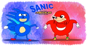 Sanicand Ugandan Knuckles Artwork PNG image