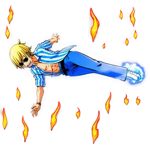 Sanji's Blue Flame Kick PNG Sdf PNG