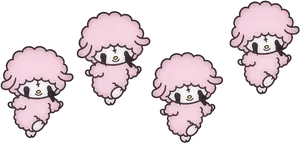 Sanrio Character Pink Sheep Multiple Poses PNG image