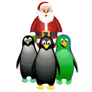 Santa And Penguin Cartoon PNG 06282024 PNG