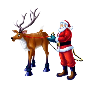 Santa And Reindeer PNG 05042024