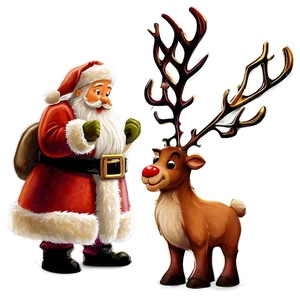 Santa And Reindeer PNG 05212024