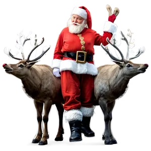 Santa And Reindeer PNG 9
