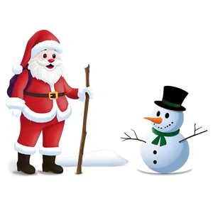 Santa And Snowman PNG 31