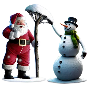 Santa And Snowman Png Xvu PNG image