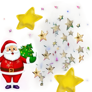 Santa And Stars PNG Okw