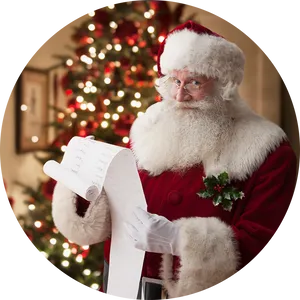 Santa Checking Naughty List PNG image