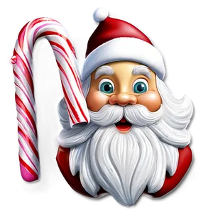 Santa Claus And Candy Cane Png 15 PNG image