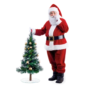 Santa Claus And Christmas Tree PNG 28