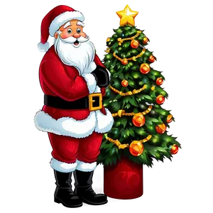 Santa Claus And Christmas Tree PNG 41