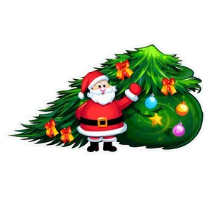 Santa Claus And Christmas Tree Png Rng2 PNG image