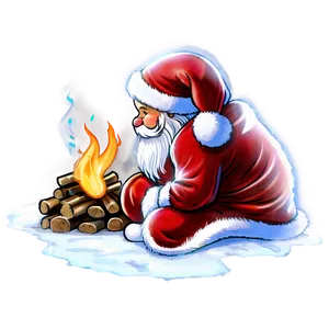 Santa Claus And Fireplace Png 05212024 PNG image