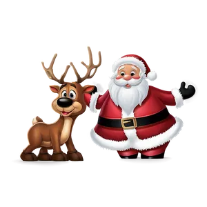Santa Claus And Rudolph PNG 05212024