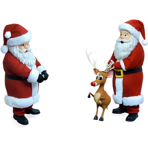 Santa Claus And Rudolph Png Pxq31 PNG image