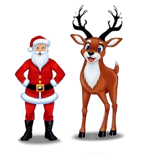 Santa Claus And Rudolph Png Rnu PNG image