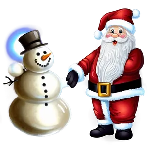 Santa Claus And Snowman Png Qbp PNG image