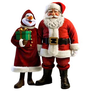 Santa Claus And Snowman Png Rfk PNG image