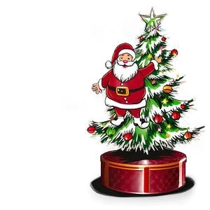 Santa Claus And Tree Png 05212024 PNG image