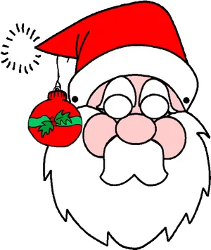 Santa Claus Cartoon Christmas Ornament PNG image