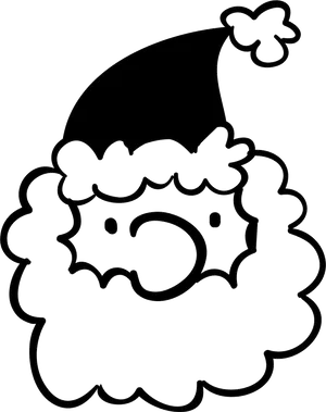 Santa Claus Hatand Beard Outline PNG