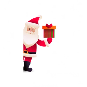 Santa Claus Holding Gift Happy New Year PNG image