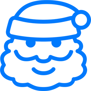 Santa Claus Icon Blue Outline PNG