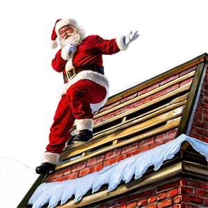 Santa Claus On Roof Png Xsy PNG image