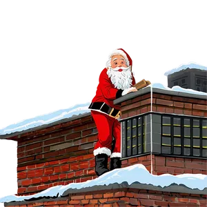 Santa Claus On Rooftop Png 06252024 PNG image