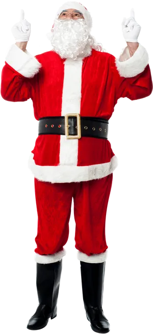 Santa Claus Pointing Upward PNG