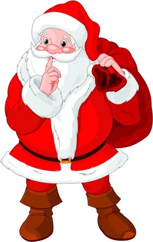 Santa Claus Shushing Cartoon PNG image