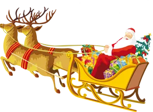 Santa Claus Sleigh Reindeer Christmas Eve PNG image