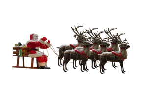 Santa Claus Sleigh Reindeer Christmas Eve.png PNG image