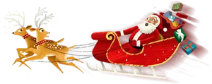 Santa Claus Sleigh Ride Illustration PNG image