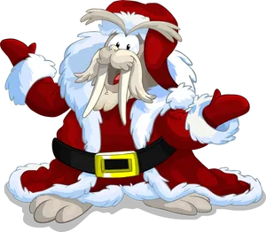 Santa Claus Walrus Cartoon PNG image