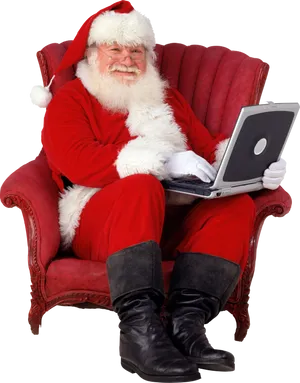Santa Claus With Laptop