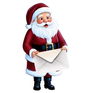 Santa Claus With Letter PNG 05212024