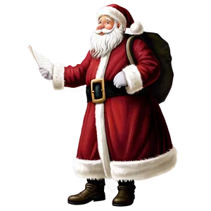 Santa Claus With List Png Vdm PNG image