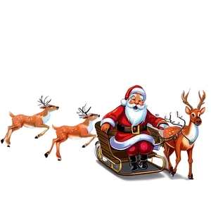 Santa Claus With Reindeer PNG Fqg